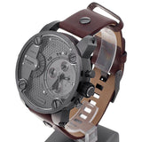 Buy Shop Diesel Little Daddy SBA Small Sized Grey Dial Brown Leather Strap Watch For Men - DZ7258 USA Online