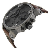 Buy Shop Diesel Little Daddy SBA Small Sized Grey Dial Brown Leather Strap Watch For Men - DZ7258 USA Online