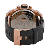 Buy Shop Diesel Big Daddy Gold & Black Dial Black Leather Strap Watch For Men - DZ7261 USA Online