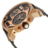 Buy Shop Diesel Big Daddy Gold & Black Dial Black Leather Strap Watch For Men - DZ7261 USA Online