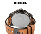 Buy Shop Diesel SBA Dual Time Chronograph White Dial Brown Leather Strap Watch For Men - DZ7269 USA Online