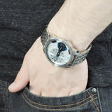 Buy Shop Diesel Mini Daddy Dual Time Silver Dial Stainless Steel Watch For Men - DZ7305 USA Online