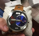 Buy Shop Diesel Mini Daddy Blue & Black Dial Brown Leather Strap Watch For Men - DZ7308 USA Online
