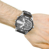 Buy Shop Diesel Mr Daddy Chronograph Black Dial Black Leather Strap Watch For Men - DZ7313 USA Online
