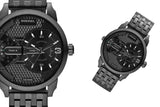 Buy Shop Diesel Mini Daddy Dual Time Black Dial Black Stainless Steel Strap Watch For Men - DZ7316 USA Online