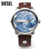 Buy Shop Diesel Mini Daddy LIght Blue Dial Brown Leather Strap Watch For Men - DZ7321 USA Online