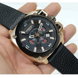 Buy Shop Diesel BAMF Chronograph Black Dial Black Leather Strap Watch For Men - DZ7346 USA Online