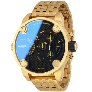 Buy Shop Diesel Mr Daddy Blue Dial Gold Steel Strap Watch For Men - DZ7347 USA Online