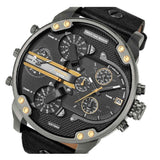 Buy Shop Diesel Mr Daddy 2.0 Chronograph Black Dial Black Leather Strap Watch For Men - DZ7348 USA Online