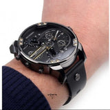 Buy Shop Diesel Mr Daddy 2.0 Chronograph Black Dial Black Leather Strap Watch For Men - DZ7348 USA Online
