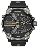 Buy Shop Diesel Mr Daddy 2.0 Chronograph Black Dial Black Leather Strap Watch For Men - DZ7348 USA Online