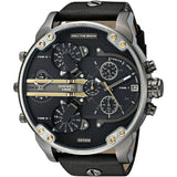 Buy Shop Diesel Mr Daddy 2.0 Chronograph Black Dial Black Leather Strap Watch For Men - DZ7348 USA Online