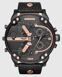 Buy Shop Diesel Mr Daddy 2.0 Chronograph Black Dial Black Leather Strap Watch For Men - DZ7350 USA Online