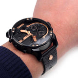 Buy Shop Diesel Mr Daddy 2.0 Chronograph Black Dial Black Leather Strap Watch For Men - DZ7350 USA Online