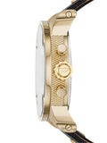 Buy Shop Diesel Mr Daddy Gold Dial Black Leather Strap Watch For Men - DZ7363 USA Online