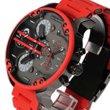 Buy Shop Diesel Mr Daddy 2.0 Chronograph Black Dial Red Silicone Strap Watch For Men - DZ7370 USA Online
