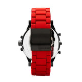 Buy Shop Diesel Mr Daddy 2.0 Chronograph Black Dial Red Silicone Strap Watch For Men - DZ7370 USA Online