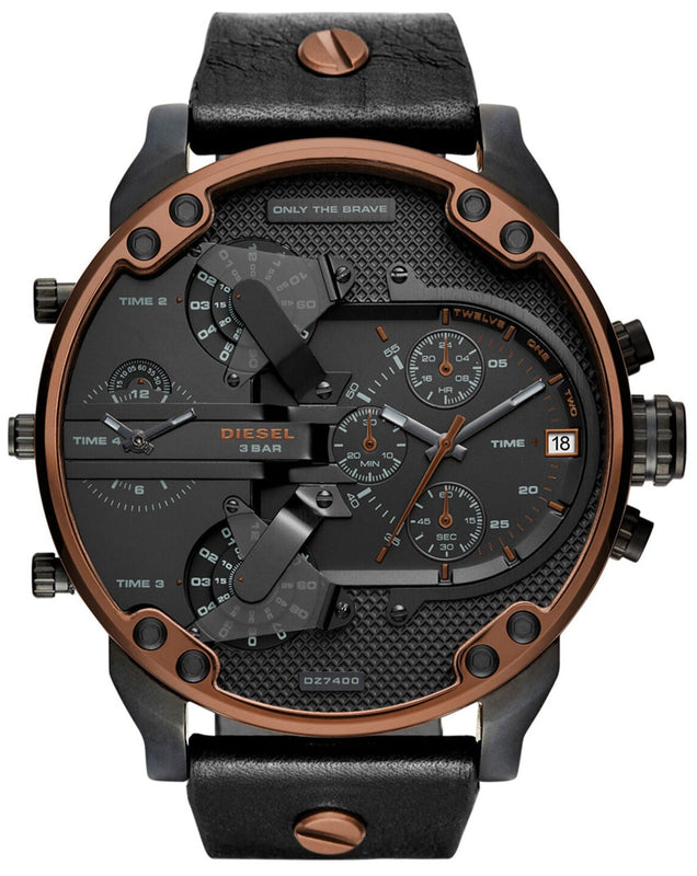 Buy Shop Diesel Mr Daddy 2.0 Chronograph Black Dial Black Steel Strap Watch For Men - DZ7400 USA Online