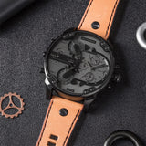 Buy Shop Diesel Mr. Daddy 2.0 Chronograph Grey Dial Brown Leather Strap Watch For Men - DZ7406 USA Online