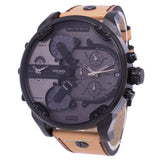 Diesel Mr. Daddy 2.0 Chronograph Grey Dial Brown Leather Strap Watch For Men - DZ7406