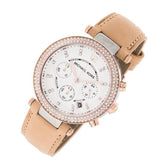 Buy Shop Michael Kors Parker Chronograph White Dial Tan Leather Strap Watch for Women - MK5633 USA Online