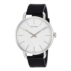 Buy Shop Calvin Klein Even White Dial Black Leather Strap Watch for Women - K7B211C6 USA Online