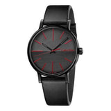 Calvin Klein Boost Black Dial Black Leather Strap Watch for Men - K7Y214CY