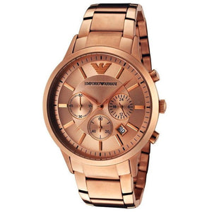 Buy Shop Emporio Armani Classic Rose Gold Chronograph Steel Strap Watch For Men - AR2452 USA Online