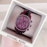 Buy Shop Michael Kors Ritz Chronograph Purple Dial Purple Steel Strap Watch For Women - MK6720 USA Online