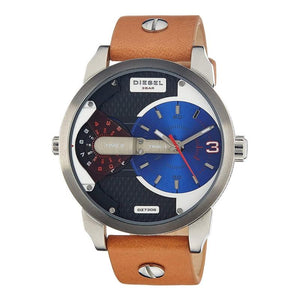 Buy Shop Diesel Mini Daddy Blue & Black Dial Brown Leather Strap Watch For Men - DZ7308 USA Online