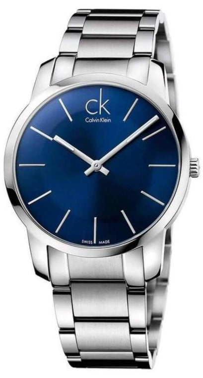 Buy Shop Calvin Klein City Blue Dial Silver Steel Strap Watch for Men - K2G2G14N USA Online