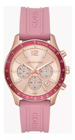 Buy Shop Michael Kors Berkley Quartz Rose Gold Dial Pink Rubber Strap Watch for Women - MKO1039 USA Online