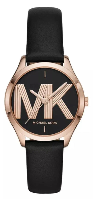 Buy Shop Michael Kors Jaycie Quartz Black Dial Black Leather Strap Watch for Women - MK2860 USA Online