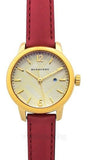 Buy Shop Burberry The City Gold Dial Red Leather Strap Watch for Women - BU9140 USA Online