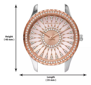 Buy Shop Michael Kors Layton Three Hand Pink Dial Two Tone Steel Strap Watch For Women - MK6894 USA Online