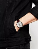 Buy Shop Hugo Boss Ambassador Chronograph Silver Dial Brown Leather Strap Watch For Men - HB1513195 USA Online