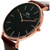Buy Shop Daniel Wellington Classic St Mawes Black Dial Brown Leather Strap Watch For Men - DW00100124 USA Online