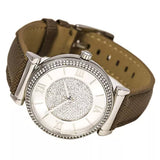 Buy Shop Michael Kors Caitlin Quartz Silver Dial Gray Leather Strap Watch For Women - MK2377 USA Online
