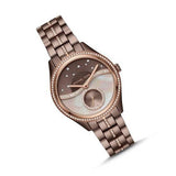 Buy Shop Michael Kors Lauryn Rose Gold Dial Brown Steel Strap Watch for Women - MK3757 USA Online