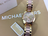 Buy Shop Michael Kors Layton Rose Gold Dial Gold Stainless Steel Strap Watch for Women - MK6476 USA Online