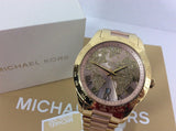 Buy Shop Michael Kors Layton Rose Gold Dial Gold Stainless Steel Strap Watch for Women - MK6476 USA Online