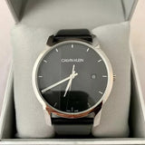 Buy Shop Calvin Klein City Quartz Black Dial Black Leather Strap Watch for Men - K2G2G1C1 USA Online