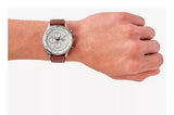 Buy Shop Fossil Retro Pilot Chronograph Silver Dial Brown Leather Strap Watch for Men - FS5809 USA Online