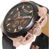 Buy Shop Diesel BAMF Chronograph Black Dial Black Leather Strap Watch For Men - DZ7346 USA Online