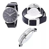 Buy Shop Calvin Klein Minimal Black Dial Black Leather Strap Watch for Men - K7621107 USA Online