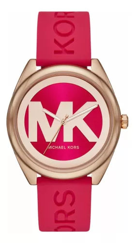 Buy Shop Michael Kors Janelle Three Hand Red Dial Red Rubber Strap Watch For Women - MK7142 USA Online