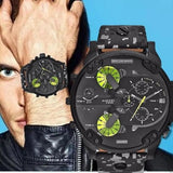 Buy Shop Diesel Big Daddy Chronograph Black Dial Black Leather Strap Watch For Men - DZ7311 USA Online