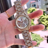 Buy Shop Michael Kors Mini Bradshaw Crystals Gold Dial Gold Steel Strap Watch For Women - MK6494 USA Online