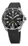 Buy Shop Tag Heuer Aquaracer Calibre 5 Automatic Black Dial Black Rubber Strap Watch for Men - WAY201A.FT6142 USA Online