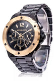 Michael Kors Lennox Chronograph Black Dial Black Steel Strap Watch For Men - MK8941